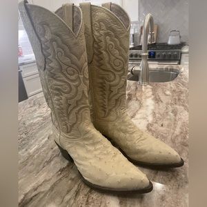 Tony Lama white ostrich boots